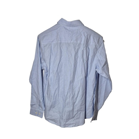 BMW Shirt Womens Large Blue Oxford Button Up Embroidered Logo Cotton Long Sleeve - Picture 2 of 8